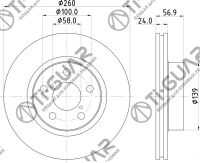 Диск тормозной TG-26300-AE091/RN1091V левый *Ti•GUAR (перфорированный)